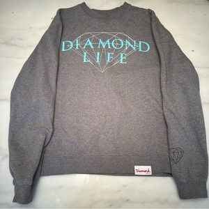 Diamond Supply Co Diamond Life Grey Crew Neck Size Small
